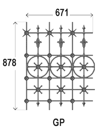 Geländer, kunstvoll gestaltetes Gusseisen-Geländer