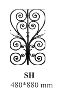 Geländer, kunstvoll gestaltetes Gusseisen-Geländer