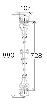 Geländer, kunstvoll gestaltetes Gusseisen-Geländer