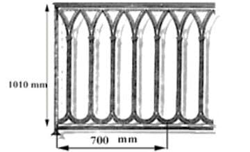Geländer, kunstvoll gestaltetes Gusseisen-Geländer