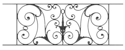 Balkongitter, Geländer aus Gusseisen — Ref. X